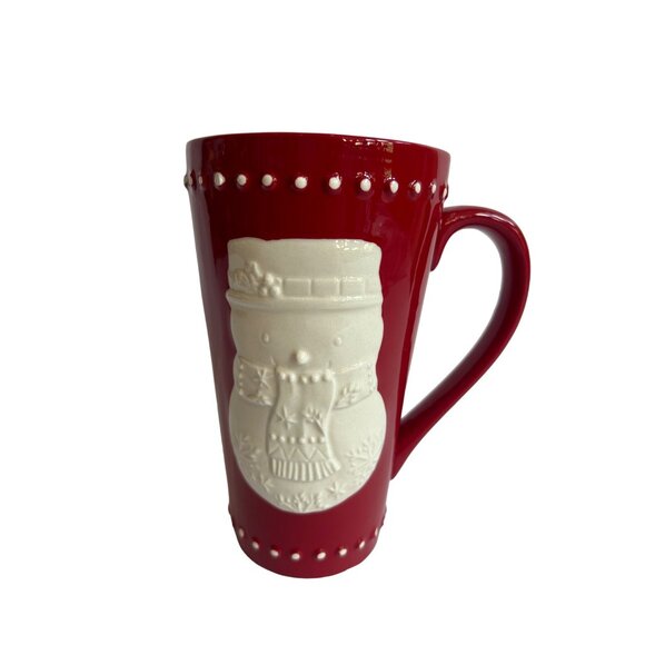 Hallmark Red & White Ceramic Snowman Mug - Picture 1 of 4